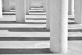 Columns and their shadows, black and white Royalty Free Stock Photo
