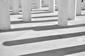 Columns and their shadows, black and white Royalty Free Stock Photo
