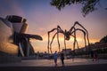 Detail of Guggenheim museum and giant spider sculpture in Bilbao Royalty Free Stock Photo