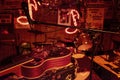 Detail of a guitar at the Reds Lounge in Clarksdale, Mississippi Royalty Free Stock Photo