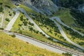 The detail of the hairpins of Stelvio Pass