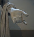 Detail of the hand from ancient white marblel statue National Ar