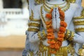 Detail hand ,statue of buddha, in buddhist temple Royalty Free Stock Photo