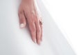 Detail on hand with wedding rings, love Royalty Free Stock Photo