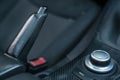 Detail of the handbrake lever of the car 2 Royalty Free Stock Photo