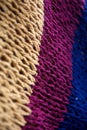 Detail of the handmade colorful knitting texture Royalty Free Stock Photo