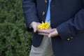 Detail of the hands of a communion child Royalty Free Stock Photo