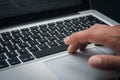 Detail of hands working on computer keyboard