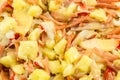 Detail of hawaiian pizza Royalty Free Stock Photo