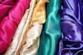 detail of hems and seams on finished evening gowns Royalty Free Stock Photo