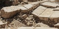 Detail of the Herodian Street Below the Western Wall in Jerusalem Royalty Free Stock Photo