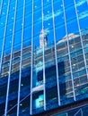 Construction Site Reflections in Glass Facade Royalty Free Stock Photo