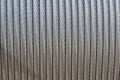 Detail of high voltage electrical cable wrapped on a spool Royalty Free Stock Photo