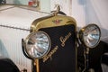 Detail of Hispano Suiza model T-16 from 1924 in white, detail of the front