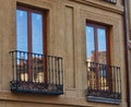 Reflections in Windows, Historic Segovia, Spain Royalty Free Stock Photo