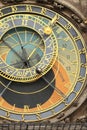 Detail of the historical medieval astronomical Clock in Prague on Old Town Hall , Czech Republic Royalty Free Stock Photo