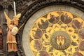 Detail of the historical medieval astronomical Clock in Prague on Old Town Hall , Czech Republic Royalty Free Stock Photo