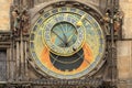 Detail of the historical medieval astronomical Clock in Prague on Old Town Hall Royalty Free Stock Photo