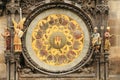 Detail of the historical medieval astronomical Clock in Prague on Old Town Hall Royalty Free Stock Photo