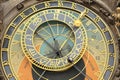 Detail of the historical medieval astronomical Clock in Prague on Old Town Hall Royalty Free Stock Photo