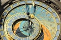 Detail of the historical medieval astronomical Clock in Prague on Old Town Hall , Czech Republic Royalty Free Stock Photo