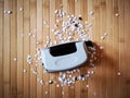 Hole puncher with paper confetti. Royalty Free Stock Photo