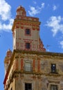 Detail Home of the five towers, Spain square, Cadiz