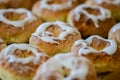 Detail of homemade pastry made with flour, sugar and lemon, freshly baked