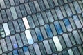 The detail of honeycomb glass structure of the Harpa concert hall in Reykjavik, Iceland