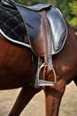 Detail of a horse saddle Royalty Free Stock Photo