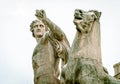 Detail of the Horse Tamers, at Piazza del Quirinale, Rome.