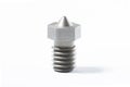 Detail of a hotend, part of a 3D printer, isolated on a white background Royalty Free Stock Photo