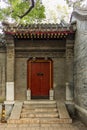 Detail of a house entrance in a traditional Beijing Hutong in Ch Royalty Free Stock Photo