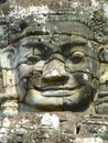 Detail of a human face at Bayon temple in Cambodia Royalty Free Stock Photo