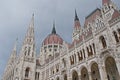 Detail of the Hungarian Parliament Building along Danube river in Budapest Royalty Free Stock Photo