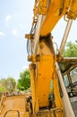 Detail of hydraulic bulldozer piston