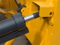 Detail of hydraulic bulldozer piston excavator arm Royalty Free Stock Photo