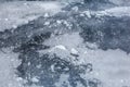 Detail on ice layer of completely frozen river