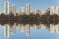 Detail of the IgapÃÂ³ lake in the city of Londrina, southern Brazil, with buildings in the background. Royalty Free Stock Photo