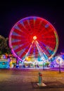 Detail of an illuminated ferris wheel in the prater amusement park in Vienna, Austria....IMAGE Royalty Free Stock Photo