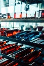 Rows of colourful wine bottles