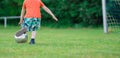 Boy plays soccer Royalty Free Stock Photo