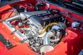 Detail of an improved gasoline engine of Nissan Silvia S13 Royalty Free Stock Photo