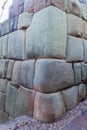 Detail of Inca`s perfect stonework Royalty Free Stock Photo