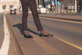 Detail of an Indian handsome man posing in an urban context Royalty Free Stock Photo