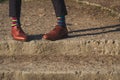 Detail of an Indian handsome man posing in an urban context Royalty Free Stock Photo