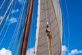 Detail of a indjammer on the Hanse Sail in Rostock, Germany Royalty Free Stock Photo