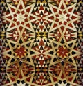 Detail of inlaid marble Islamic patterns on walls