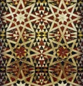 Detail of inlaid marble Islamic patterns on walls