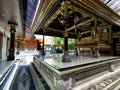 A detail of an inner court of a traditional balinese private quarters on the Bali island in Indonesia